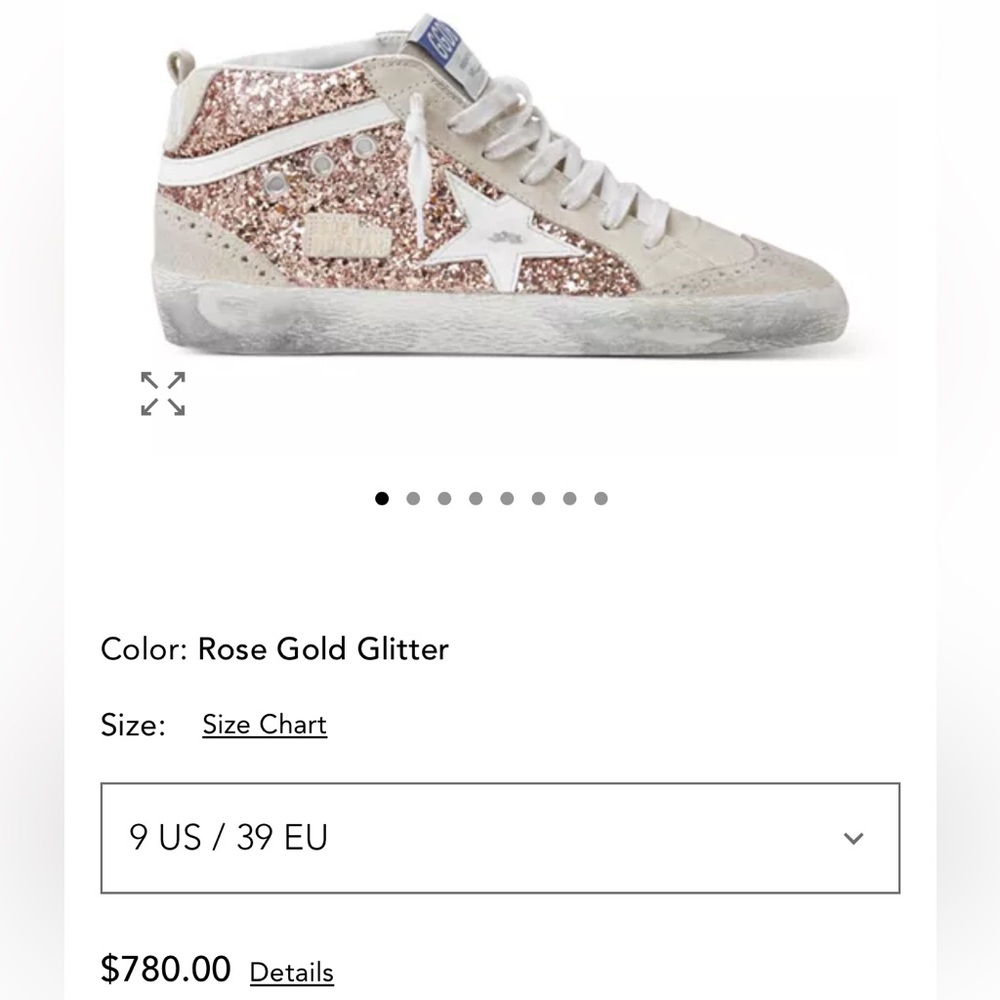 Golden Goose Midstar Women's Sneakers - Rose Gold Glitter and White - Picture 4 of 14